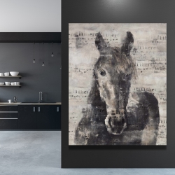 Canvas 48 x 60 - Abstract horse with typography