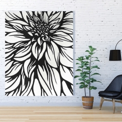 Canvas 48 x 60 - Dahlia flower outline style