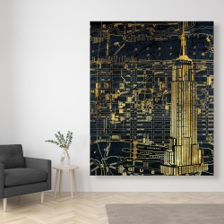 Toile 48 x 60 - Schéma de ville dorée