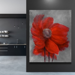 Canvas 48 x 60 - Red flower in the wind