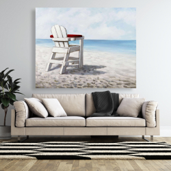 Toile 48 x 60 - Chaise de plage blanche