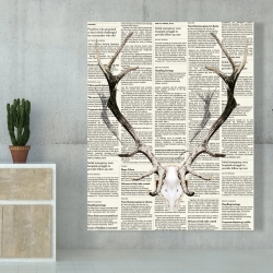 Toile 48 x 60 - Bois de cerf sur papier journal