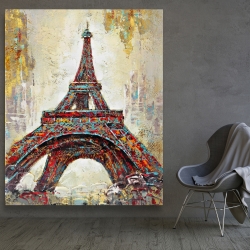 Toile 48 x 60 - Tour eiffel abstraite