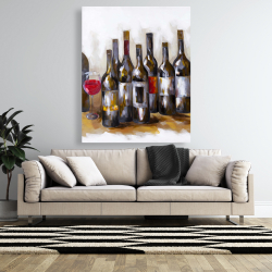 Toile 48 x 60 - Bouteilles de vin rouge