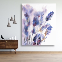 Canvas 48 x 60 - Watercolor lavender flowers with blur effect