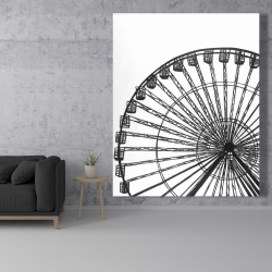 Toile 48 x 60 - Grande roue monochrome