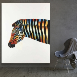 Canvas 48 x 60 - Colorful zebra