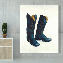 Canvas 48 x 60 - Leather cowboy boots