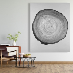 Toile 48 x 60 - Rondin de bois ronde en tons de gris
