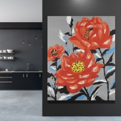 Canvas 48 x 60 - Three pink flowers