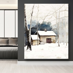 Canvas 48 x 60 - Small winter barn