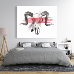 Canvas 48 x 60 - Aries skull with feather