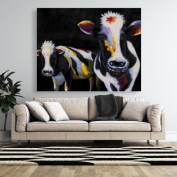 Canvas 48 x 60 - Two funny cows