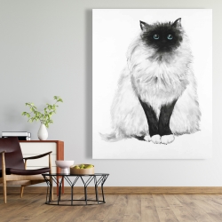 Toile 48 x 60 - Chat siamois poilu