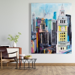 Toile 48 x 60 - Paysage urbain coloré de manhattan