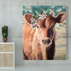 Canvas 48 x 60 - Cute jersey cow