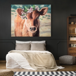 Canvas 48 x 60 - Cute jersey cow