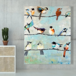 Toile 48 x 60 - Petits oiseaux colorés