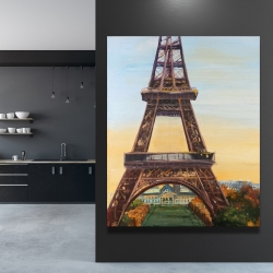 Toile 48 x 60 - Tour eiffel à l'aube