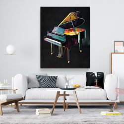 Toile 48 x 60 - Piano réaliste coloré