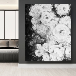 Toile 48 x 60 - Jardin de roses monochrome