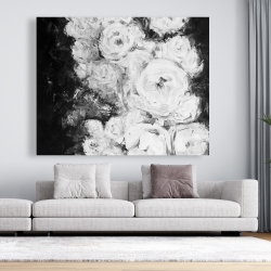 Toile 48 x 60 - Jardin de roses monochrome