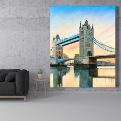 Toile 48 x 60 - Coucher de soleil sur le london bridge