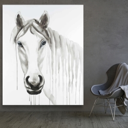 Toile 48 x 60 - Cheval blanc solitaire