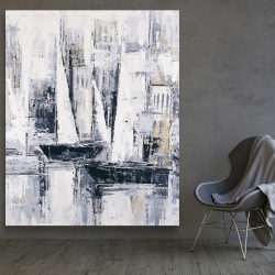 Canvas 48 x 60 - Industrial style sailboats