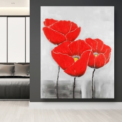 Canvas 48 x 60 - Three poppies