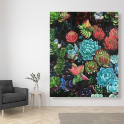 Toile 48 x 60 - Ensemble de succulents colorés