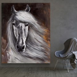 Toile 48 x 60 - Fier cheval blanc