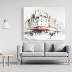 Canvas 48 x 60 - White street with red accents