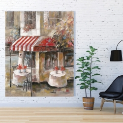 Toile 48 x 60 - Restaurant à terrasse au soleil