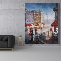 Canvas 48 x 60 - Couple kissing in the street