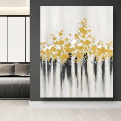 Canvas 48 x 60 - Abstract gold flowers 