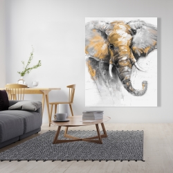 Toile 48 x 60 - Magnifique éléphant doré