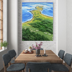 Canvas 48 x 60 - Golf course on the coast