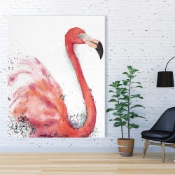 Toile 48 x 60 - Flamant rose éclaboussant