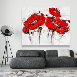 Toile 48 x 60 - Fleurs de pavot abstraites