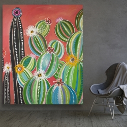 Canvas 48 x 60 - Rainbow cactus