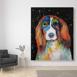 Toile 48 x 60 - Chien coloré