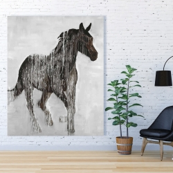 Toile 48 x 60 - Cheval brun abstrait