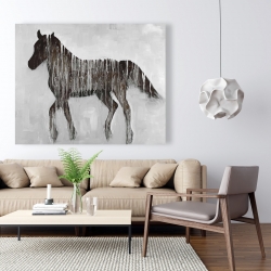 Canvas 48 x 60 - Gambading abstract horse