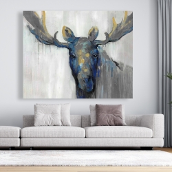 Canvas 48 x 60 - Blue moose