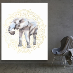 Toile 48 x 60 - Elephant avec motif mandalas