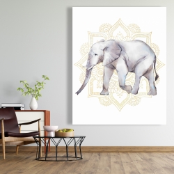 Toile 48 x 60 - éléphant sur mandalas
