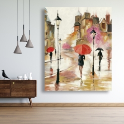 Toile 48 x 60 - Passants sous leur parapluies