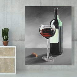 Canvas 48 x 60 - Bottle of burgundy