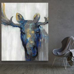 Canvas 48 x 60 - Blue moose